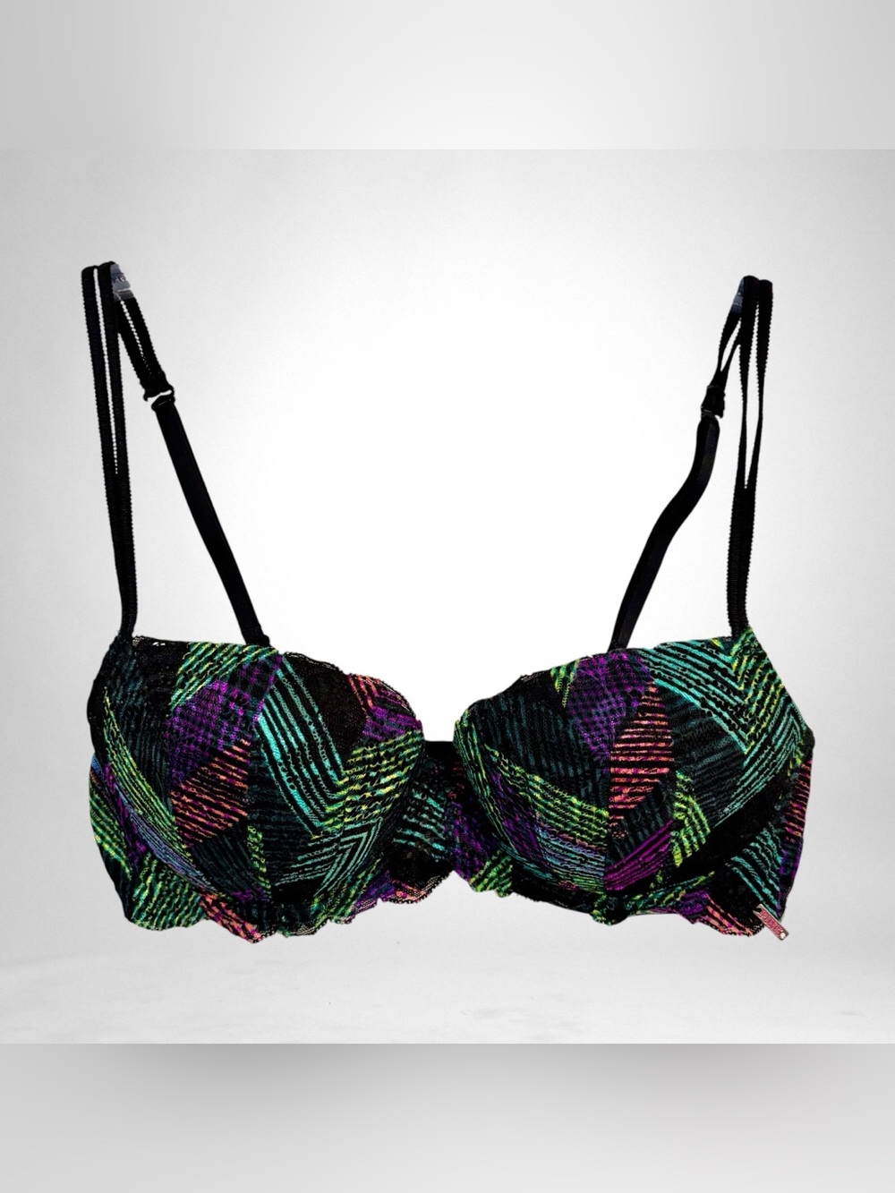 Victoria's Secret Pink DATE Push Up Bra Women's Size 34B Multicolor